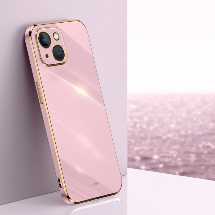 Custodia antiurto in TPU con bordo in oro con placcatura 6D XINLI, For iPhone 14, For iPhone 14 Plus, For iPhone 14 Pro