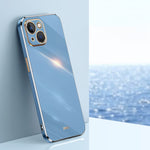 Custodia antiurto in TPU con bordo in oro con placcatura 6D XINLI, For iPhone 14, For iPhone 14 Plus, For iPhone 14 Pro