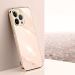 Custodia antiurto in TPU con bordo in oro con placcatura 6D XINLI, For iPhone 14 Pro Max, For iPhone 13, For iPhone 13 mini