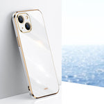 Custodia antiurto in TPU con bordo in oro con placcatura 6D XINLI, For iPhone 14 Pro Max, For iPhone 13, For iPhone 13 mini