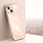 Custodia antiurto in TPU con bordo in oro con placcatura 6D XINLI, For iPhone 14 Pro Max, For iPhone 13, For iPhone 13 mini