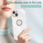 XINLI custodia per telefono in TPU elettrolitico con bordo dritto 6D con supporto per anello, For iPhone 14, For iPhone 14 Plus, For iPhone 14 Pro