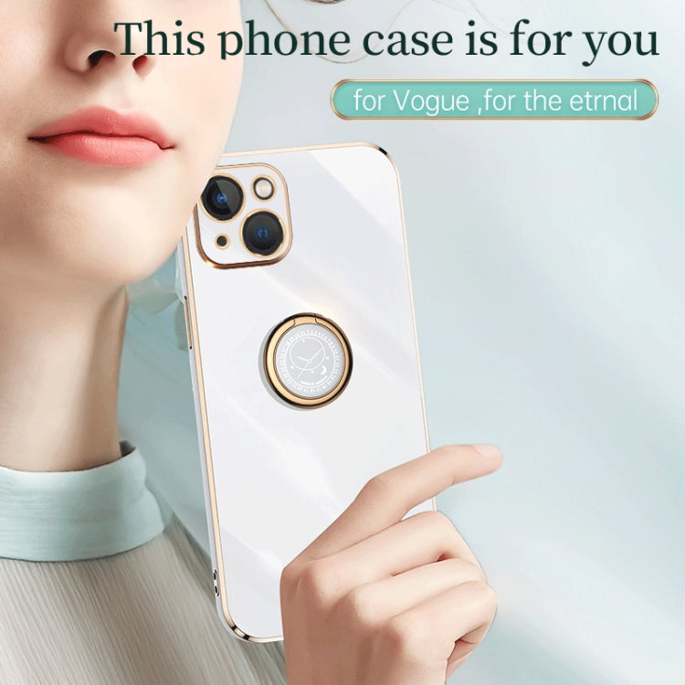 XINLI custodia per telefono in TPU elettrolitico con bordo dritto 6D con supporto per anello, For iPhone 14, For iPhone 14 Plus, For iPhone 14 Pro