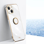 XINLI custodia per telefono in TPU elettrolitico con bordo dritto 6D con supporto per anello, For iPhone 14 Pro Max, For iPhone 13, For iPhone 13 mini