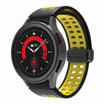 Cinturino per orologio in silicone con fibbia pieghevole a doppia fila, For Samsung Galaxy Watch5 Pro
