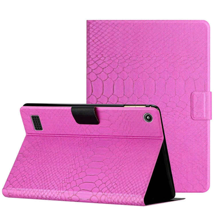Custodia per tablet in pelle tinta unita con texture coccodrillo, For Amazon Kindle Fire HD 7 2019/2017/2015, For Huawei MatePad T 10s, For Huawei MatePad T8, For Samsung Galaxy Tab A 10.1 2019 T510