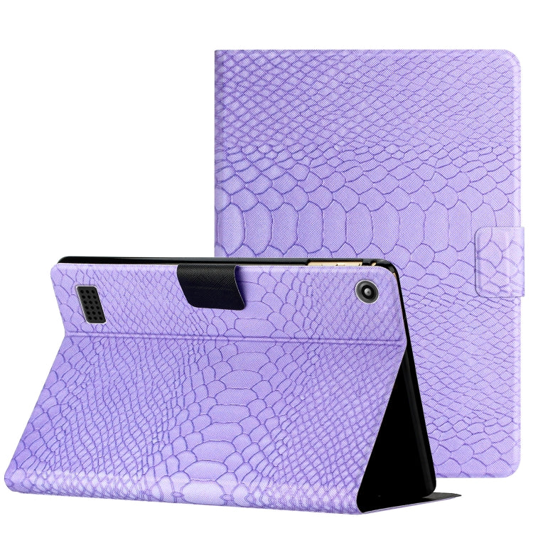 Custodia per tablet in pelle tinta unita con texture coccodrillo, For Amazon Kindle Fire HD 7 2019/2017/2015, For Huawei MatePad T 10s, For Huawei MatePad T8, For Samsung Galaxy Tab A 10.1 2019 T510