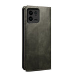 Custodia per telefono in pelle con trama di cavallo pazzo in cera d'olio, For Xiaomi 13 Pro, For Samsung Galaxy S23 5G, For Samsung Galaxy S23+ 5G