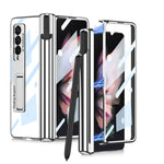 Custodia per telefono antiurto con cerniera pieghevole magnetica GKK con fessure per penna, For Samsung Galaxy Z Fold3 5G