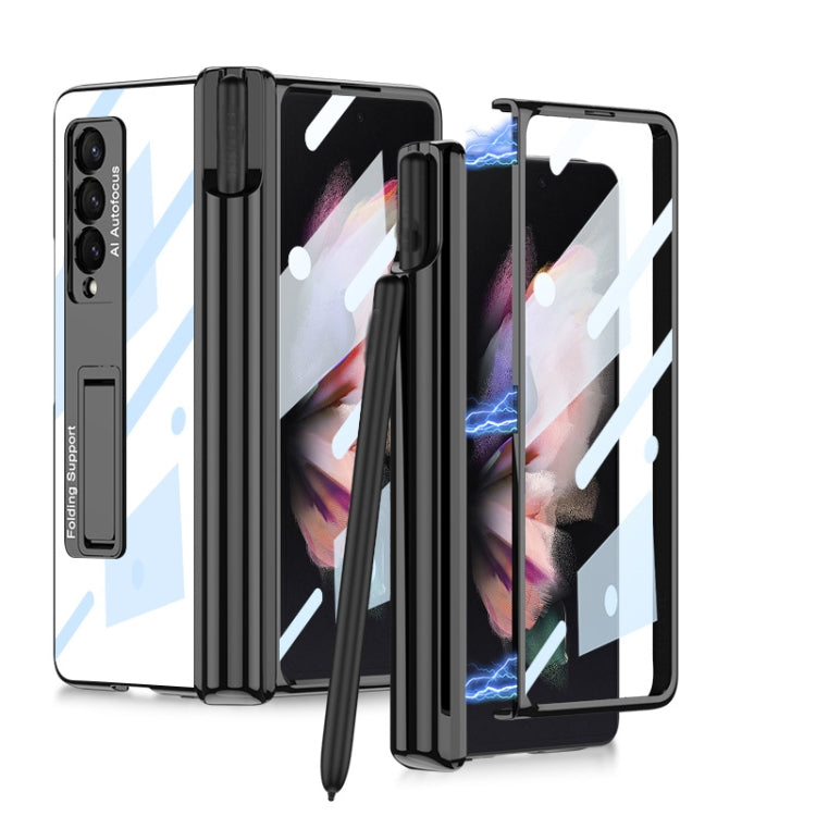 Custodia per telefono antiurto con cerniera pieghevole magnetica GKK con fessure per penna, For Samsung Galaxy Z Fold3 5G