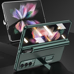 Custodia per telefono antiurto con cerniera pieghevole magnetica GKK con fessure per penna, For Samsung Galaxy Z Fold3 5G
