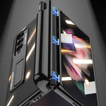 Custodia per telefono antiurto con cerniera pieghevole magnetica GKK con fessure per penna, For Samsung Galaxy Z Fold3 5G
