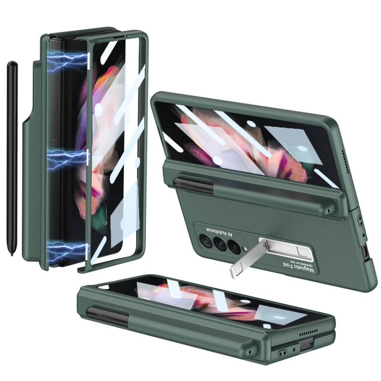 Custodia per telefono antiurto con cerniera pieghevole magnetica a copertura totale GKK con fessure per penna, For Samsung Galaxy Z Fold3 5G