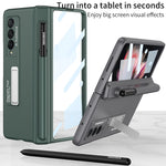 Custodia per telefono antiurto con cerniera pieghevole magnetica a copertura totale GKK con fessure per penna, For Samsung Galaxy Z Fold3 5G