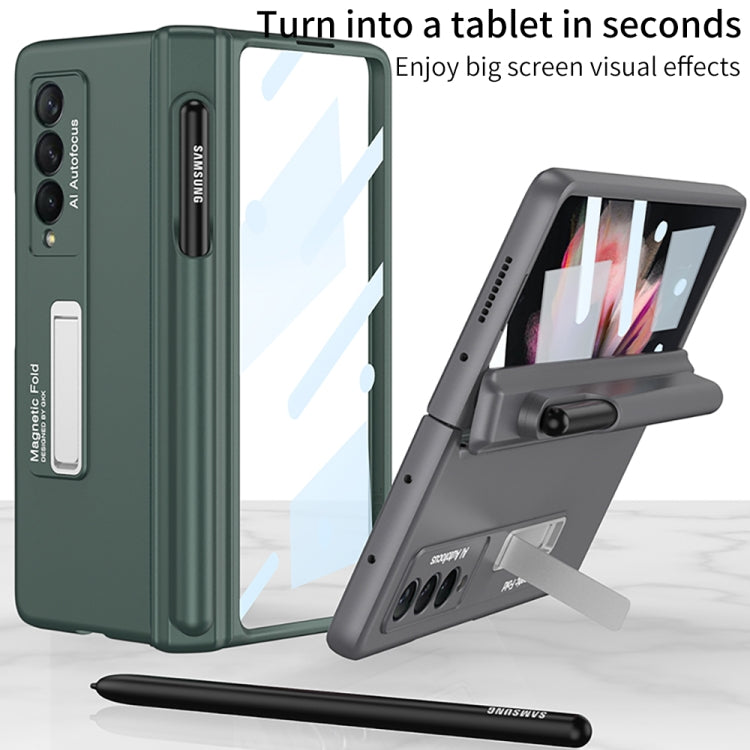 Custodia per telefono antiurto con cerniera pieghevole magnetica a copertura totale GKK con fessure per penna, For Samsung Galaxy Z Fold3 5G