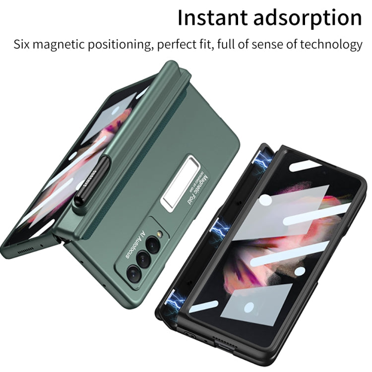 Custodia per telefono antiurto con cerniera pieghevole magnetica a copertura totale GKK con fessure per penna, For Samsung Galaxy Z Fold3 5G