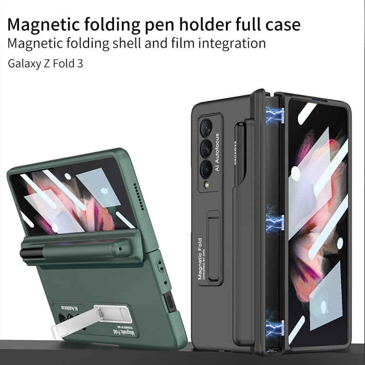 Custodia per telefono antiurto con cerniera pieghevole magnetica a copertura totale GKK con fessure per penna, For Samsung Galaxy Z Fold3 5G