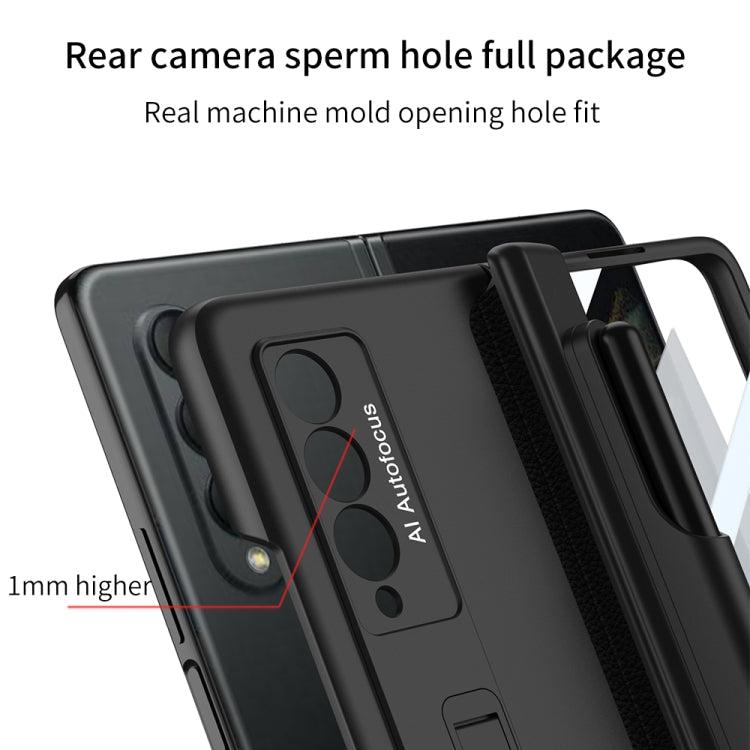 Custodia per telefono antiurto con cerniera pieghevole magnetica a copertura totale GKK con fessure per penna, For Samsung Galaxy Z Fold3 5G