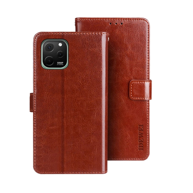 idewei Custodia per telefono in pelle con texture Crazy Horse, For Alcatel 1 Ultra, For Huawei nova 10 SE, For Huawei nova Y61 4G