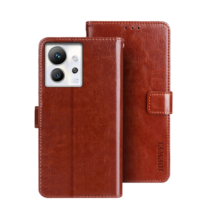 idewei Custodia per telefono in pelle con texture Crazy Horse, For Infinix Zero Ultra 5G, For OPPO A58 5G, For OPPO A77s