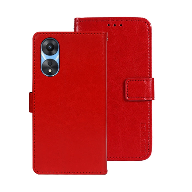 idewei Custodia per telefono in pelle con texture Crazy Horse, For Infinix Zero Ultra 5G, For OPPO A58 5G, For OPPO A77s