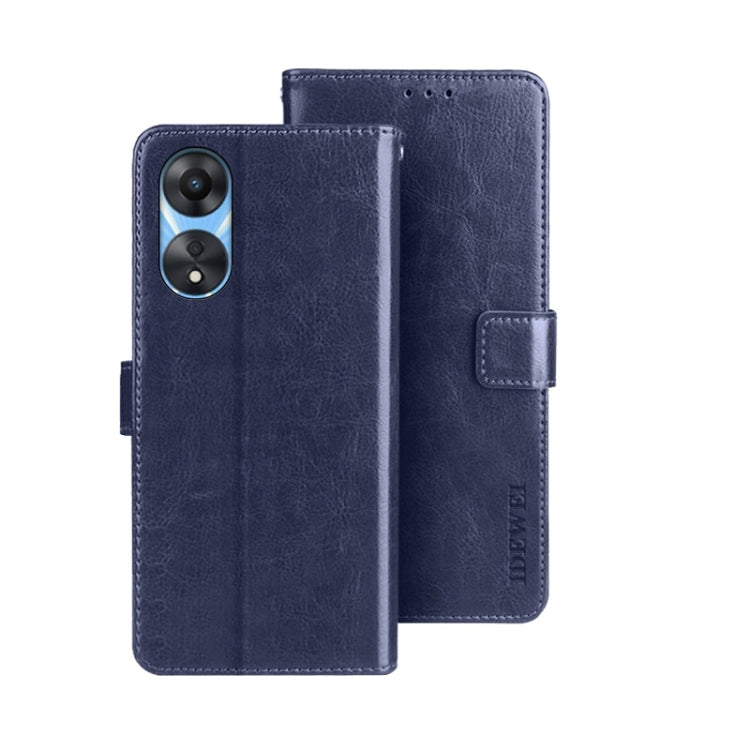 idewei Custodia per telefono in pelle con texture Crazy Horse, For Infinix Zero Ultra 5G, For OPPO A58 5G, For OPPO A77s