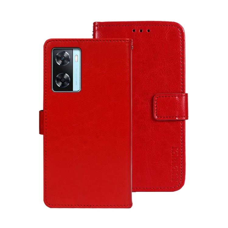 idewei Custodia per telefono in pelle con texture Crazy Horse, For Infinix Zero Ultra 5G, For OPPO A58 5G, For OPPO A77s