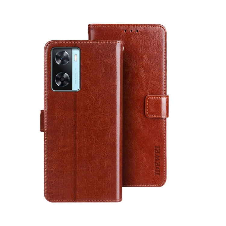 idewei Custodia per telefono in pelle con texture Crazy Horse, For Infinix Zero Ultra 5G, For OPPO A58 5G, For OPPO A77s