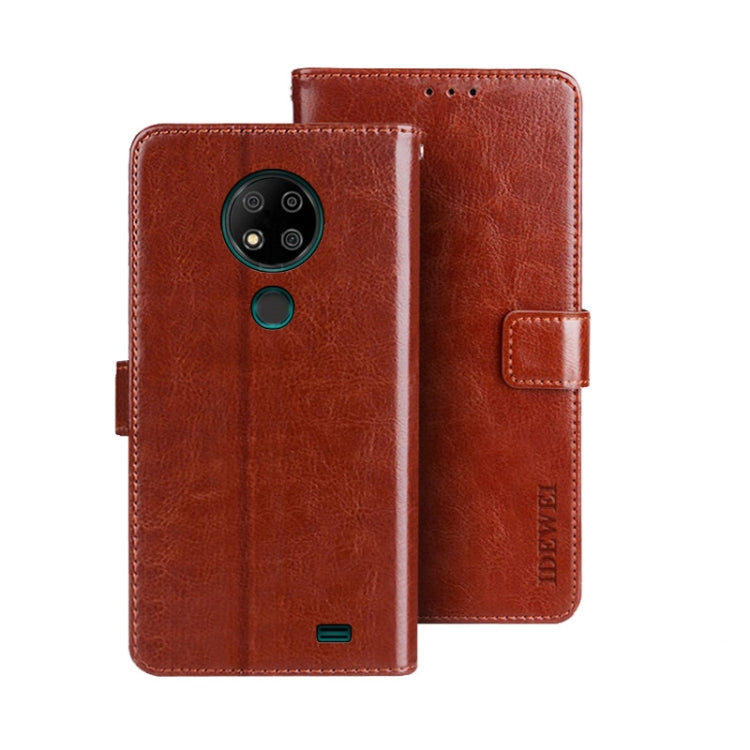 idewei Custodia per telefono in pelle con texture Crazy Horse, For Oukitel C19 Pro, For Realme 10 5G, For Tecno Pova 4