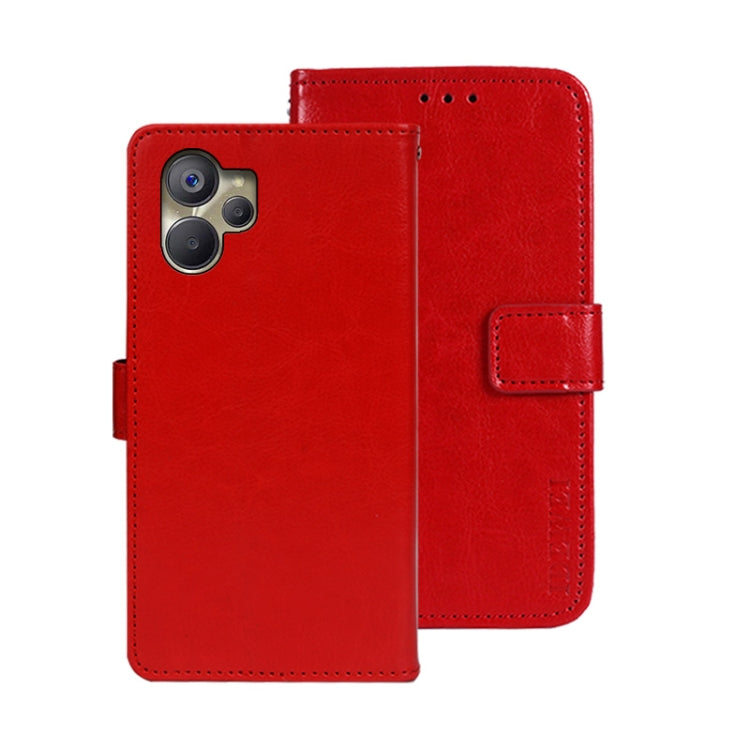 idewei Custodia per telefono in pelle con texture Crazy Horse, For Oukitel C19 Pro, For Realme 10 5G, For Tecno Pova 4