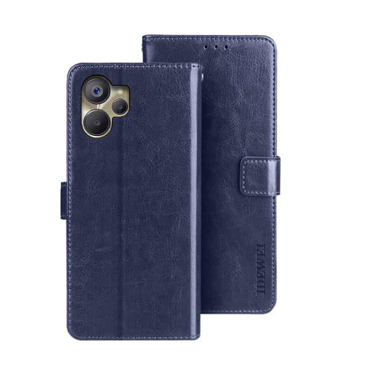 idewei Custodia per telefono in pelle con texture Crazy Horse, For Oukitel C19 Pro, For Realme 10 5G, For Tecno Pova 4