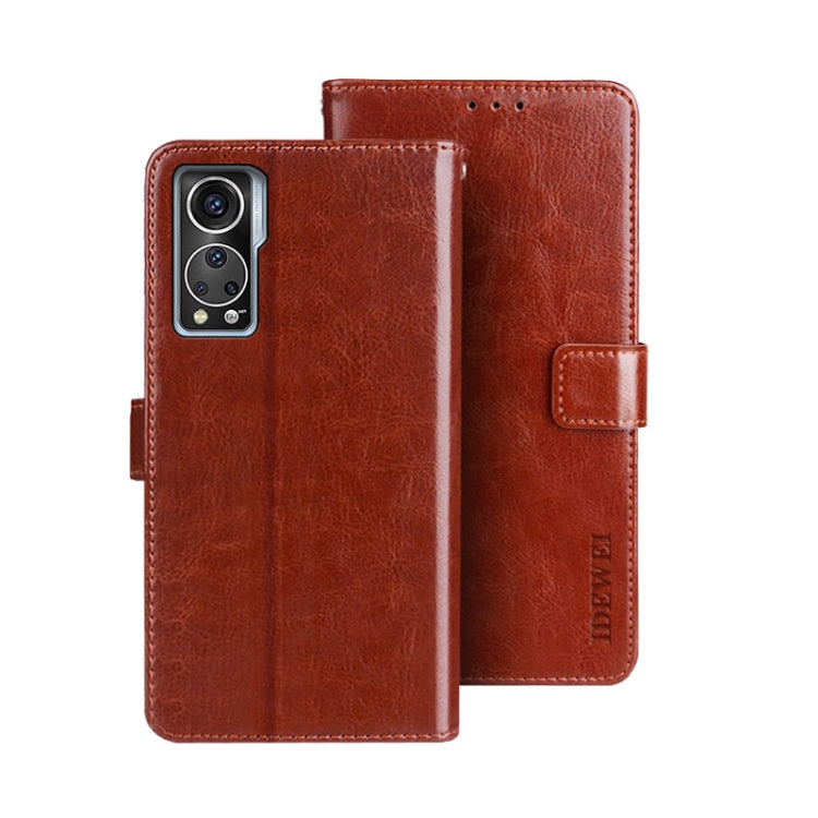 idewei Custodia per telefono in pelle con texture Crazy Horse, For ZTE Axon 30S, For ZTE Blade A72 4G, For Honor X40 GT