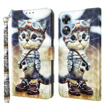 Custodia portafoglio in pelle verniciata 3D per Galaxy A54 5G