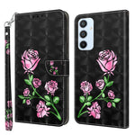 Custodia portafoglio in pelle verniciata 3D per Galaxy A54 5G