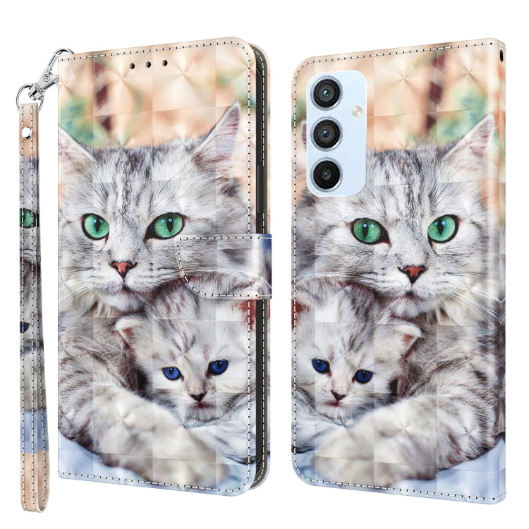 Custodia portafoglio in pelle verniciata 3D per Galaxy A54 5G
