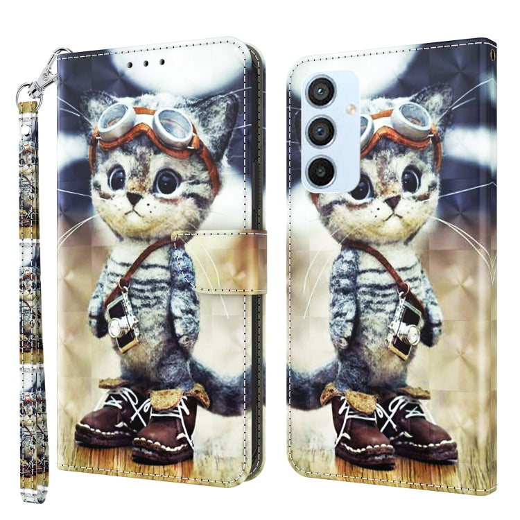 Custodia portafoglio in pelle verniciata 3D per Galaxy A54 5G