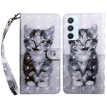 Custodia portafoglio in pelle verniciata 3D per Galaxy A54 5G