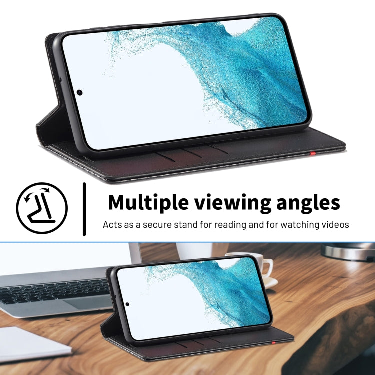 Custodia per telefono in pelle in fibra di carbonio LC.IMEEKE, For Samsung Galaxy A54 5G