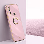 XINLI custodia per telefono in TPU elettrolitico con bordo dritto 6D con supporto per anello, For Huawei nova 10 SE, For Huawei P50E, For Huawei Y6p