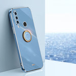 XINLI custodia per telefono in TPU elettrolitico con bordo dritto 6D con supporto per anello, For Huawei nova 10 SE, For Huawei P50E, For Huawei Y6p