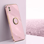 XINLI custodia per telefono in TPU elettrolitico con bordo dritto 6D con supporto per anello, For Huawei Enjoy 50 Plus, For Huawei Enjoy 9, For Huawei Enjoy 50