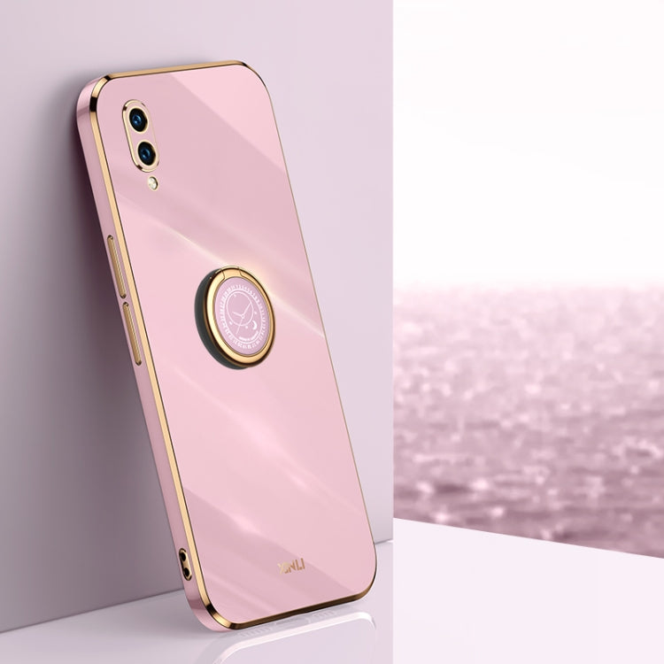 XINLI custodia per telefono in TPU elettrolitico con bordo dritto 6D con supporto per anello, For Huawei Enjoy 50 Plus, For Huawei Enjoy 9, For Huawei Enjoy 50