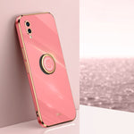 XINLI custodia per telefono in TPU elettrolitico con bordo dritto 6D con supporto per anello, For Huawei Enjoy 50 Plus, For Huawei Enjoy 9, For Huawei Enjoy 50