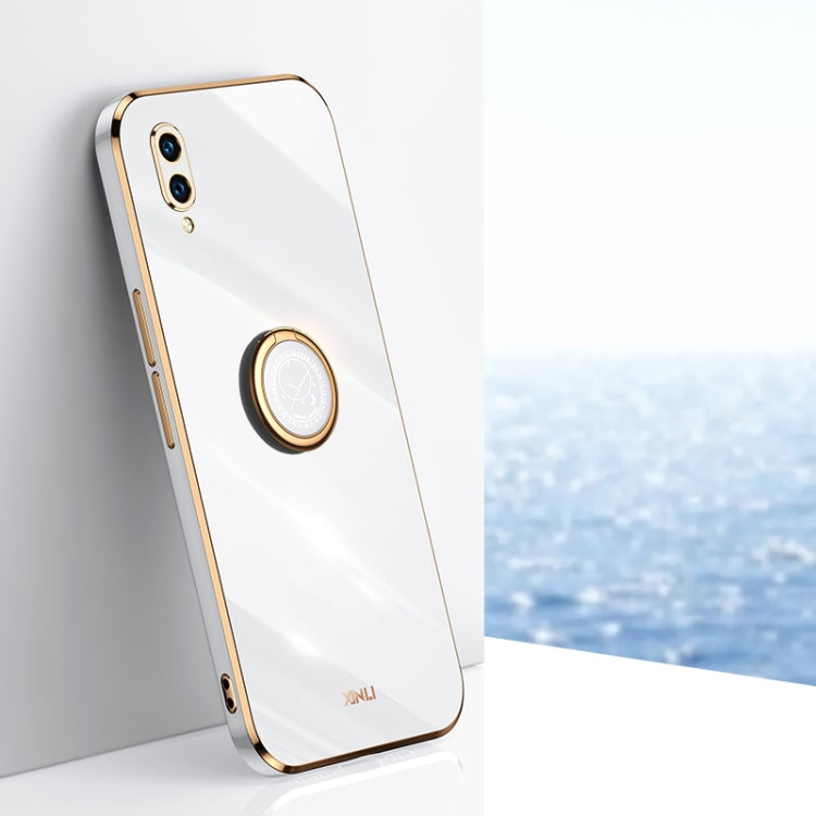 XINLI custodia per telefono in TPU elettrolitico con bordo dritto 6D con supporto per anello, For Huawei Enjoy 50 Plus, For Huawei Enjoy 9, For Huawei Enjoy 50