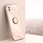 XINLI custodia per telefono in TPU elettrolitico con bordo dritto 6D con supporto per anello, For Huawei Enjoy 50 Plus, For Huawei Enjoy 9, For Huawei Enjoy 50