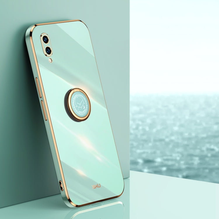 XINLI custodia per telefono in TPU elettrolitico con bordo dritto 6D con supporto per anello, For Huawei Enjoy 50 Plus, For Huawei Enjoy 9, For Huawei Enjoy 50