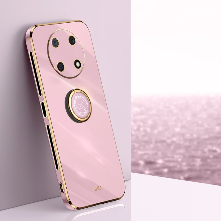 XINLI custodia per telefono in TPU elettrolitico con bordo dritto 6D con supporto per anello, For Huawei Enjoy 50 Pro