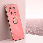 XINLI custodia per telefono in TPU elettrolitico con bordo dritto 6D con supporto per anello, For Huawei Enjoy 50 Pro
