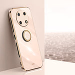 XINLI custodia per telefono in TPU elettrolitico con bordo dritto 6D con supporto per anello, For Huawei Enjoy 50 Pro
