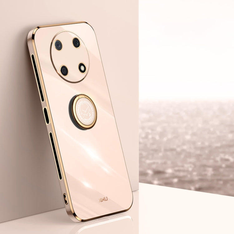 XINLI custodia per telefono in TPU elettrolitico con bordo dritto 6D con supporto per anello, For Huawei Enjoy 50 Pro